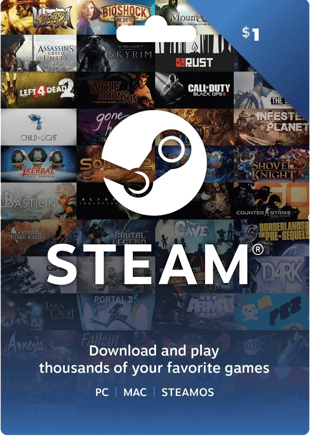 Steam Gift Card USA 1 USD Steam Key